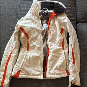 Women's White and Red Ski Jacket